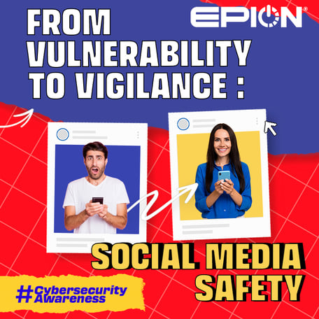 graphic with a man and woman about social media safety