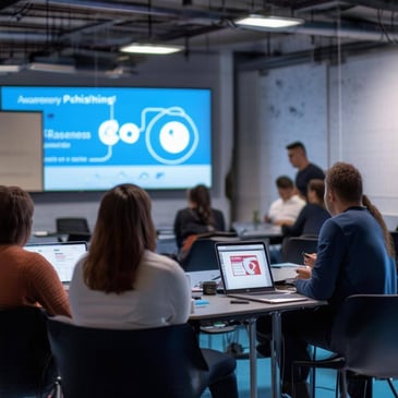 people sitting in a conference room listening to a presentation